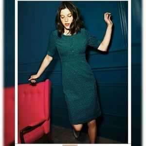 Boden green Corduroy SS Shift dress sz 2P EUC